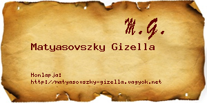 Matyasovszky Gizella névjegykártya